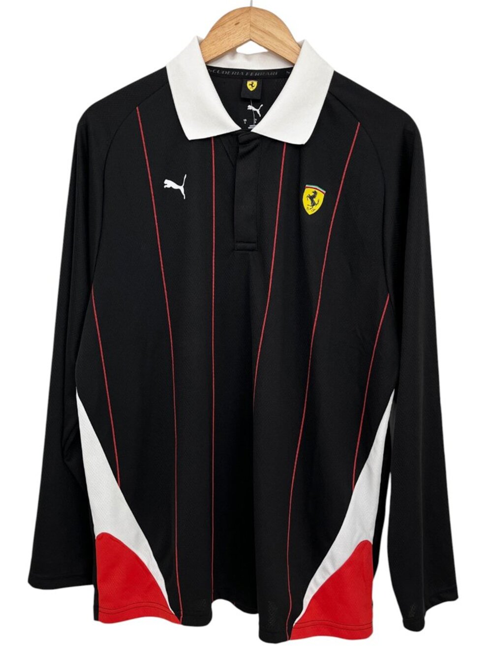 Puma x Scuderia Ferrari Men’s Race Jersey Long Sleeve Polo Shirt Large NWT